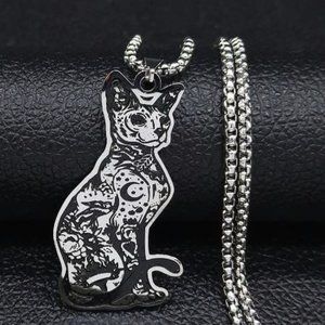 Sphynx Cat Tattoo Stainless Steel Necklace II